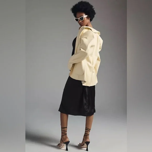 NWT By Anthropologie Faux Leather Blazer - Picture 6 of 6